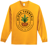 Aloha Turmeric Men's Gold Long Sleeve T-shirt size large